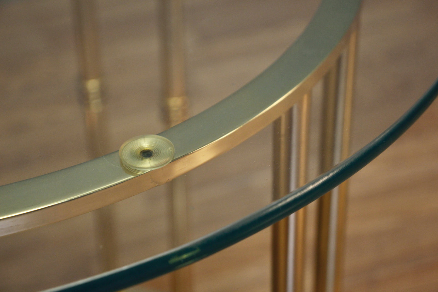 Hollywood Regency Brass & Glass Side Table