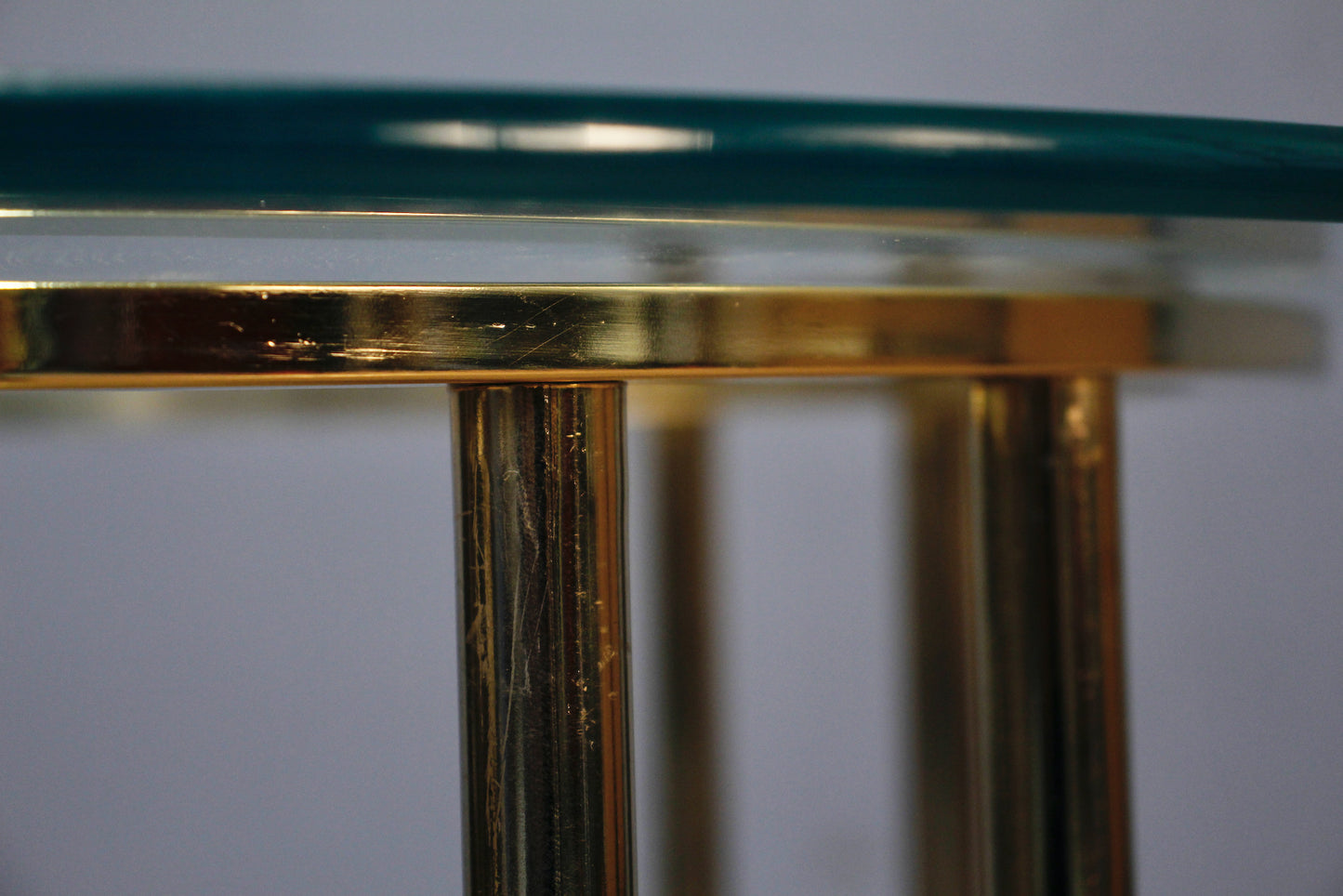 Hollywood Regency Brass & Glass Side Table