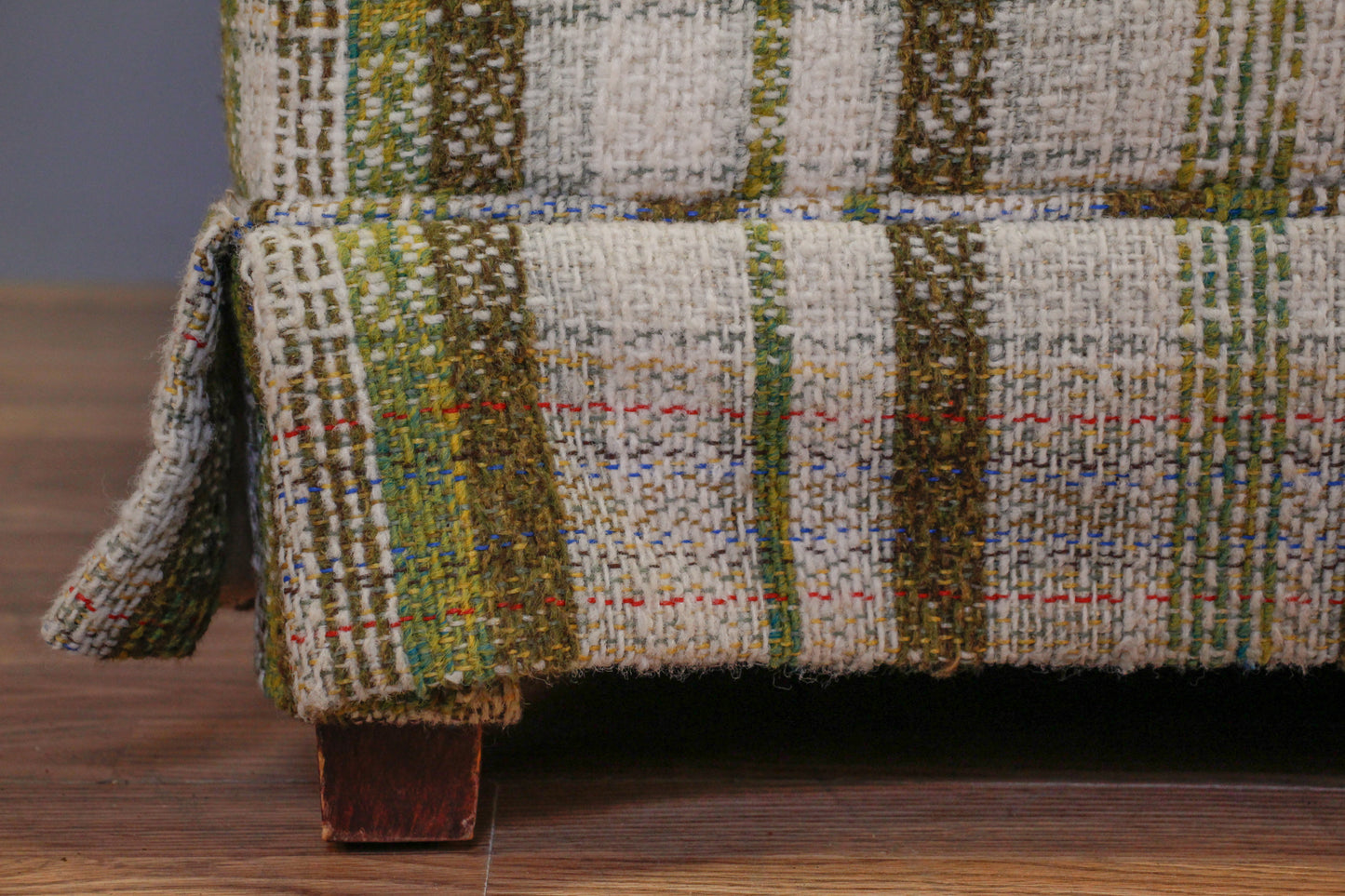 Mid Century Olive & White Loveseat - ONLINE ONLY