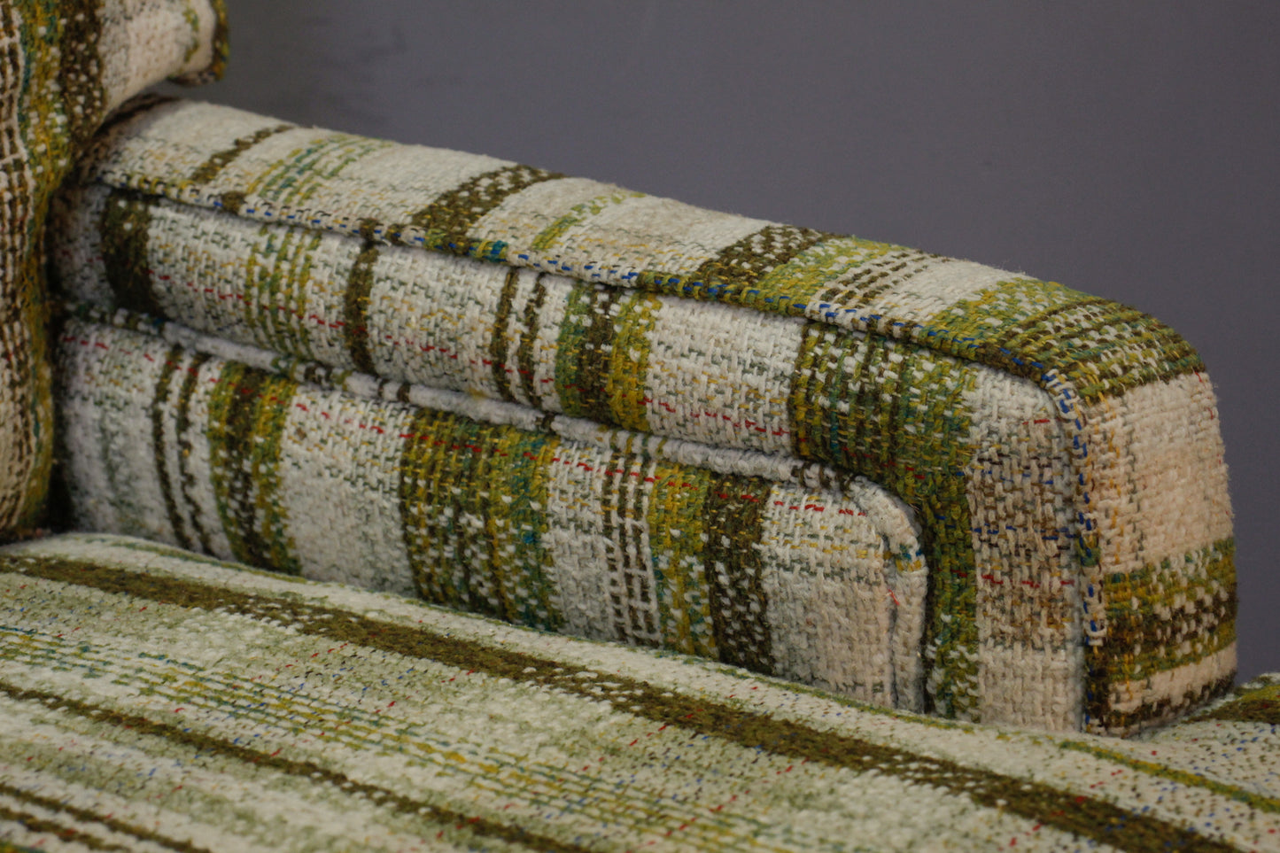 Mid Century Olive & White Loveseat - ONLINE ONLY