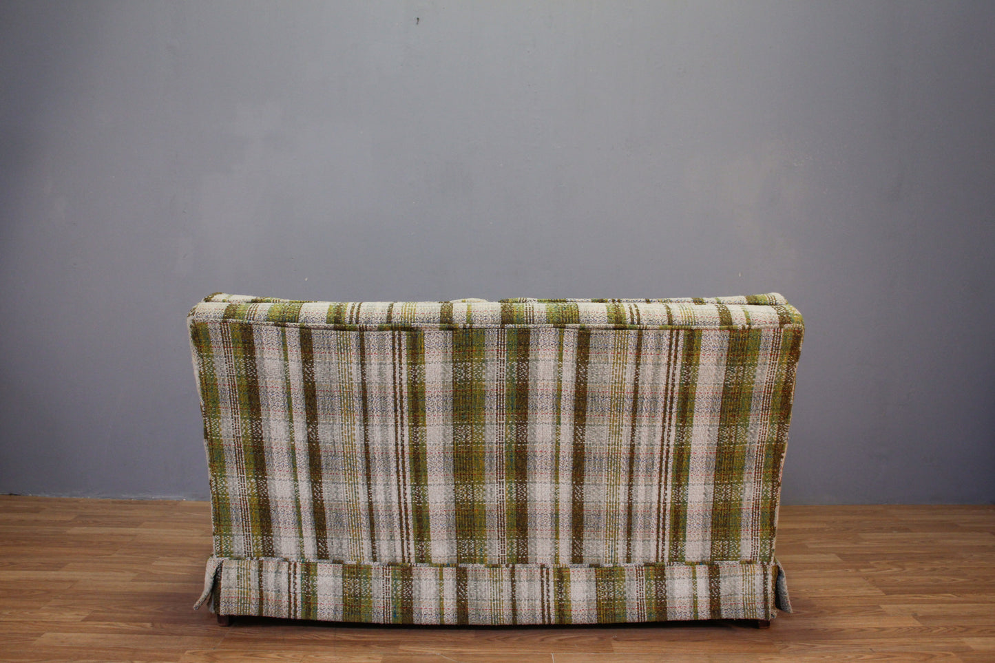 Mid Century Olive & White Loveseat - ONLINE ONLY