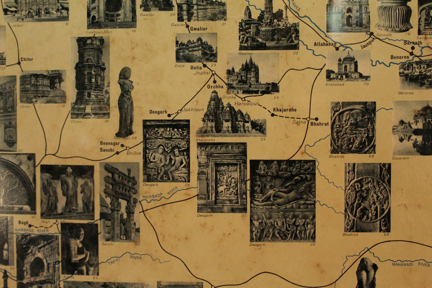 "Monuments of India" Map Print