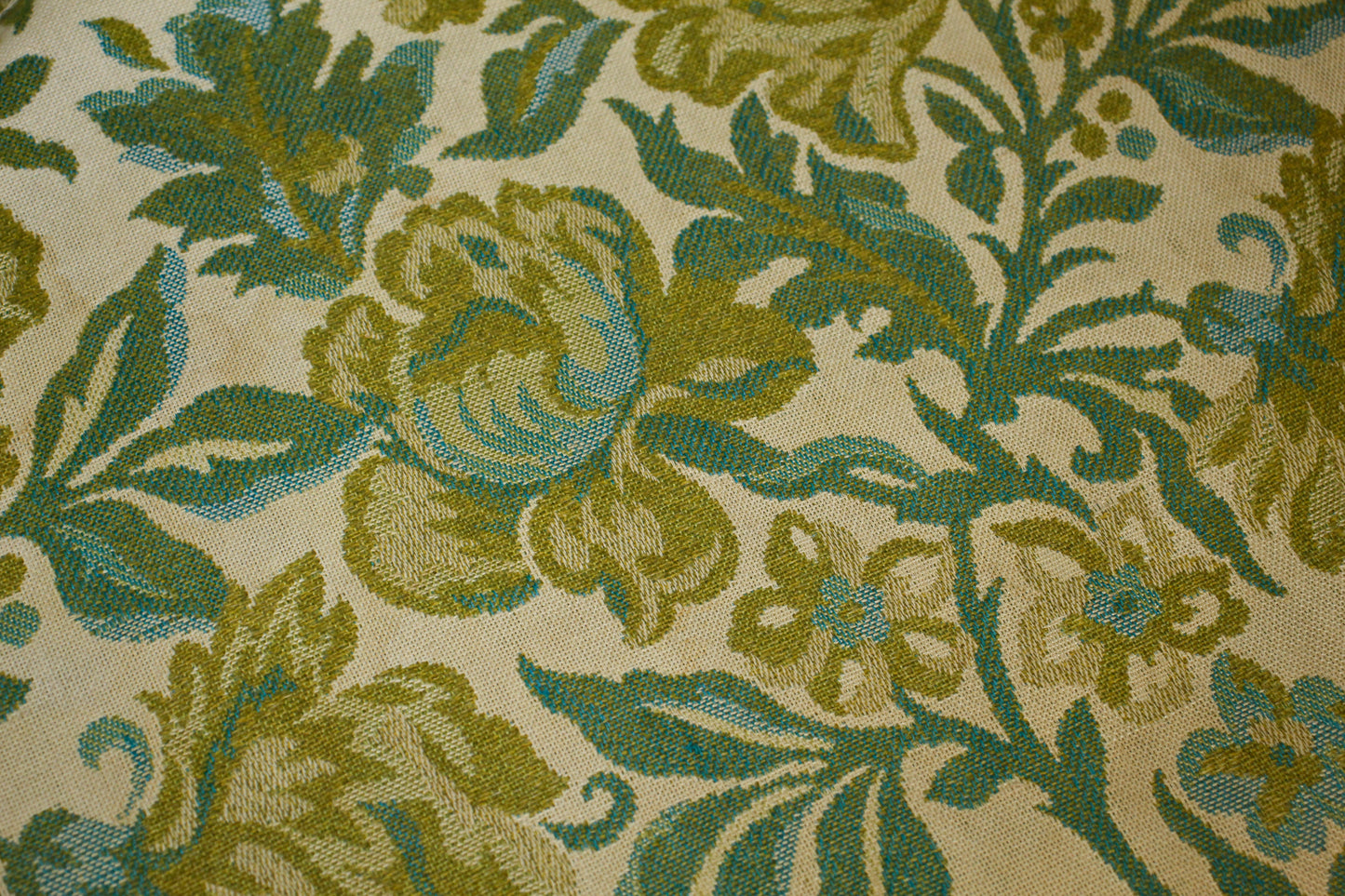Chartreuse Floral Tufted Accent Chair