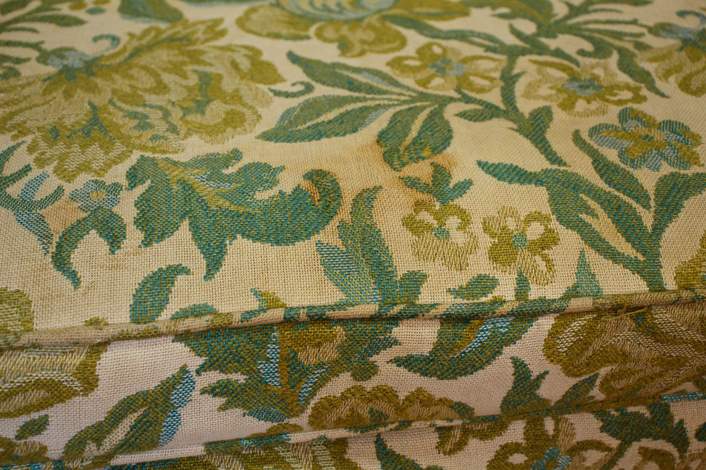 Chartreuse Floral Tufted Accent Chair