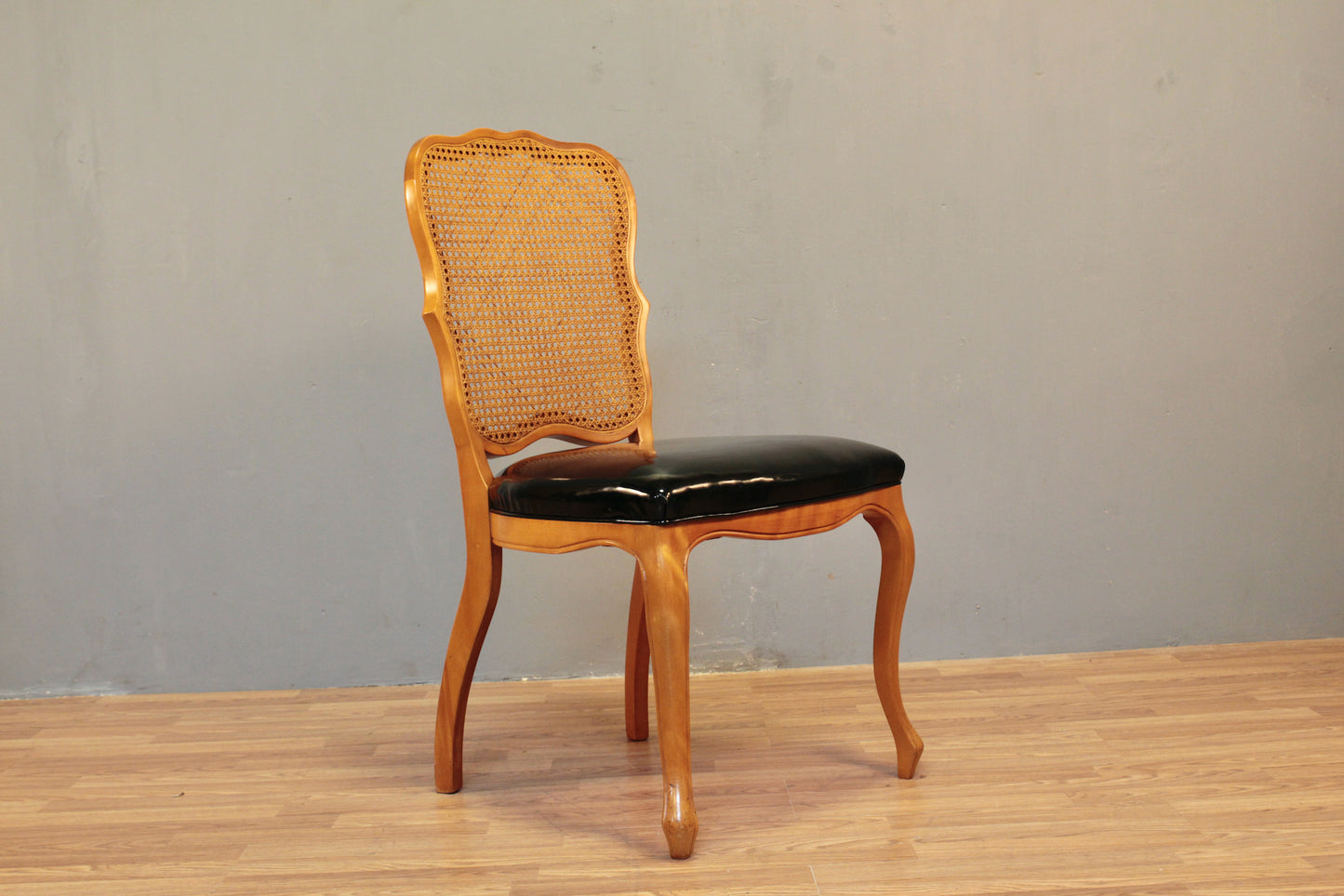 French Provincial Cane & Black Side Chair