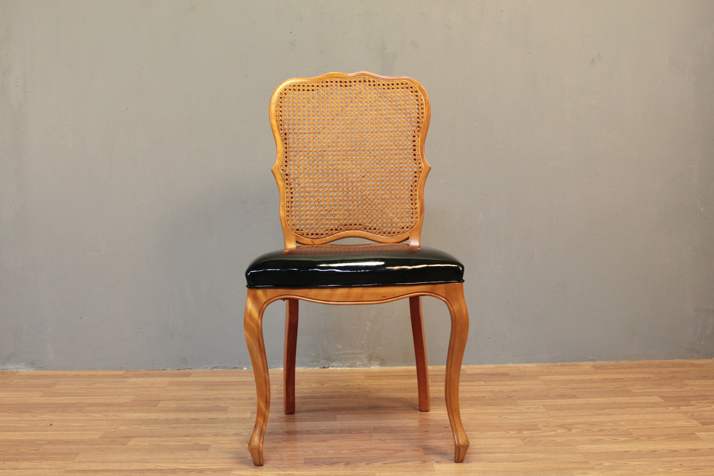 French Provincial Cane & Black Side Chair