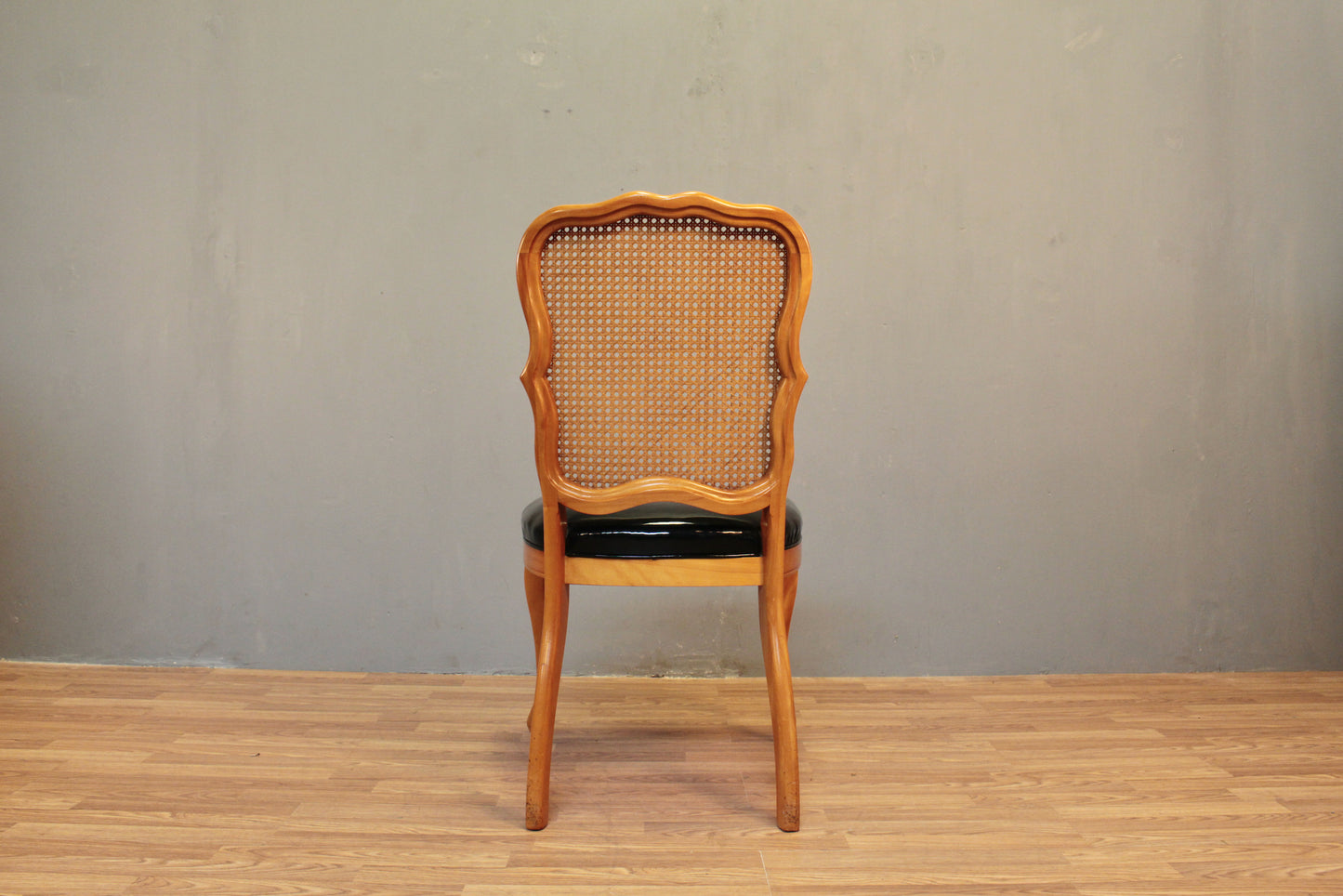 French Provincial Cane & Black Side Chair