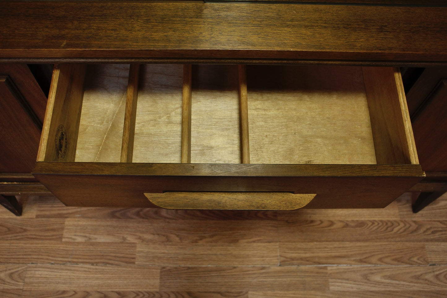 Bassett Walnut & Glass 3-Drawer Wall Unit - ONLINE ONLY