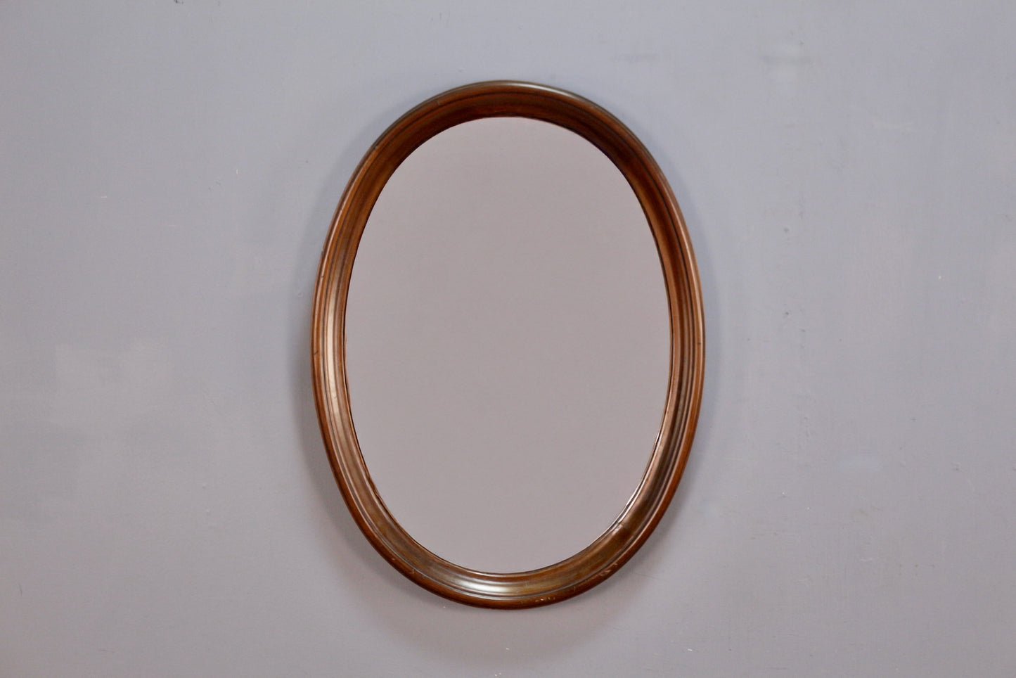 Simple Wooden Oval Mirror