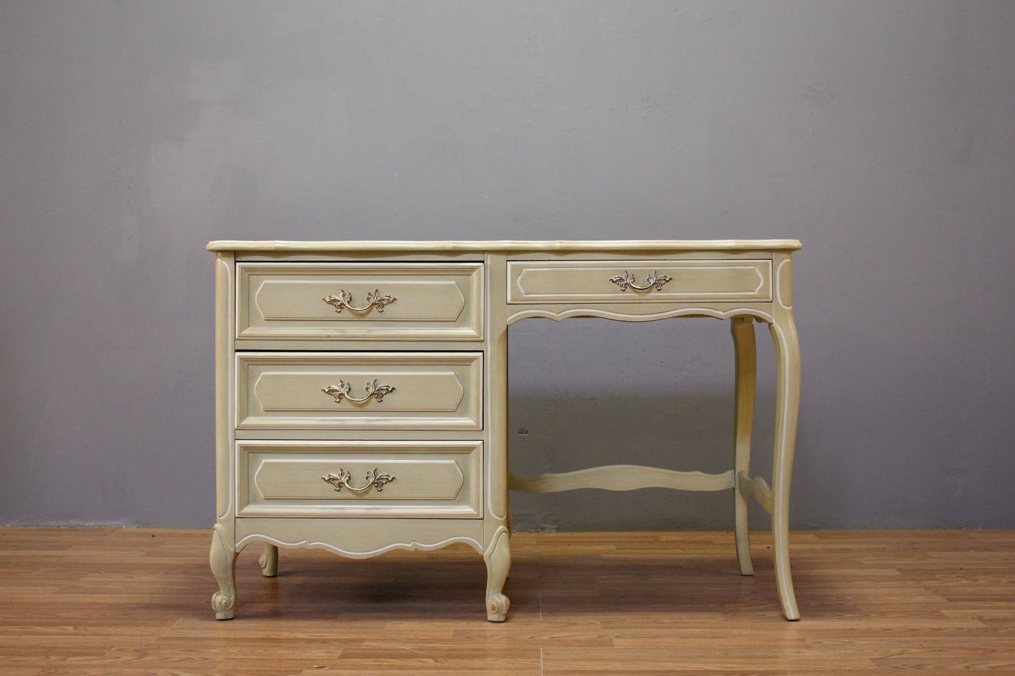 French Provincial Honeydew 4-Drawer Desk - ONLINE ONLY