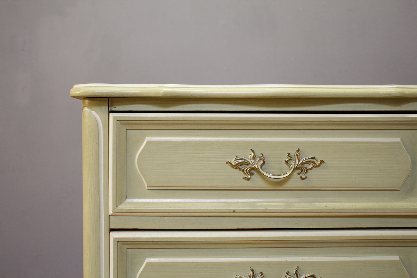 French Provincial Honeydew 4-Drawer Desk - ONLINE ONLY