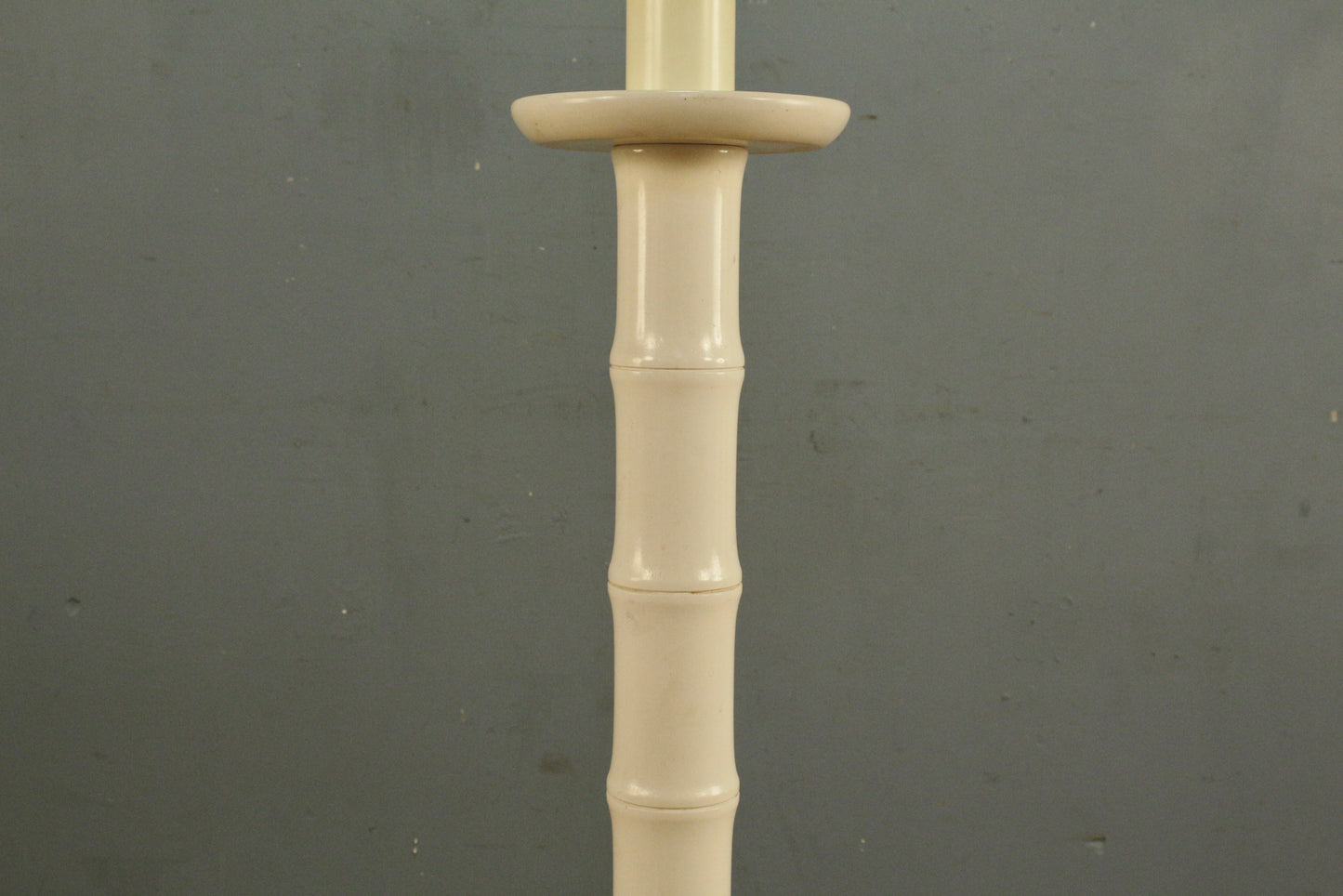 Cream Faux Bamboo Lacquer Floor Lamp