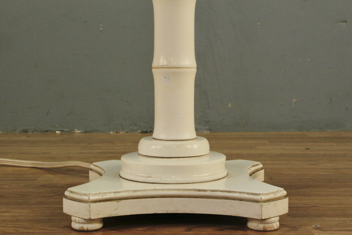 Cream Faux Bamboo Lacquer Floor Lamp