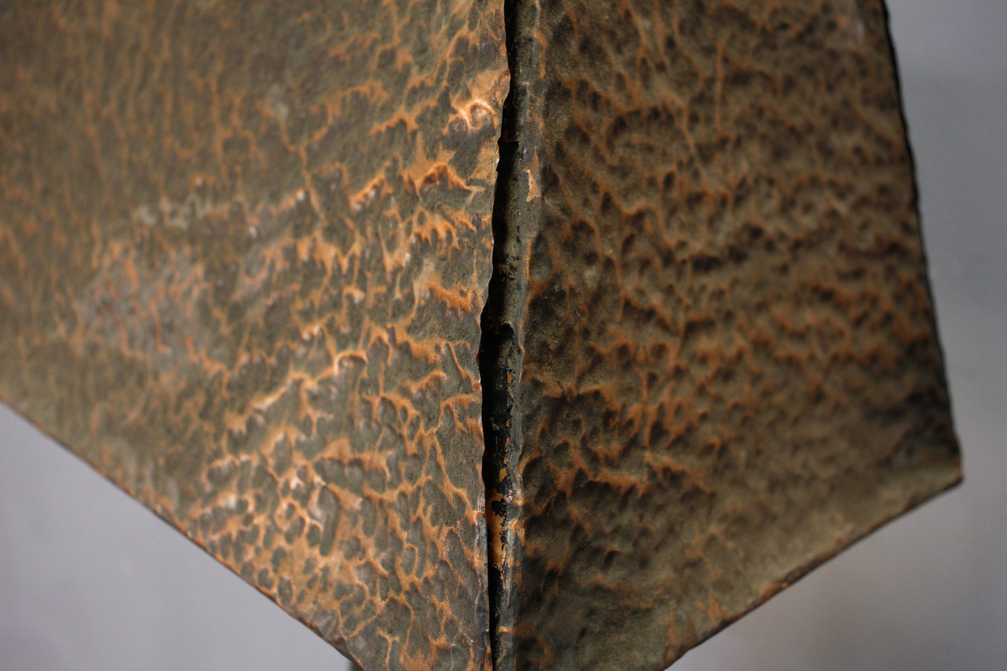 Brutalist Hammered Copper Table Lamp