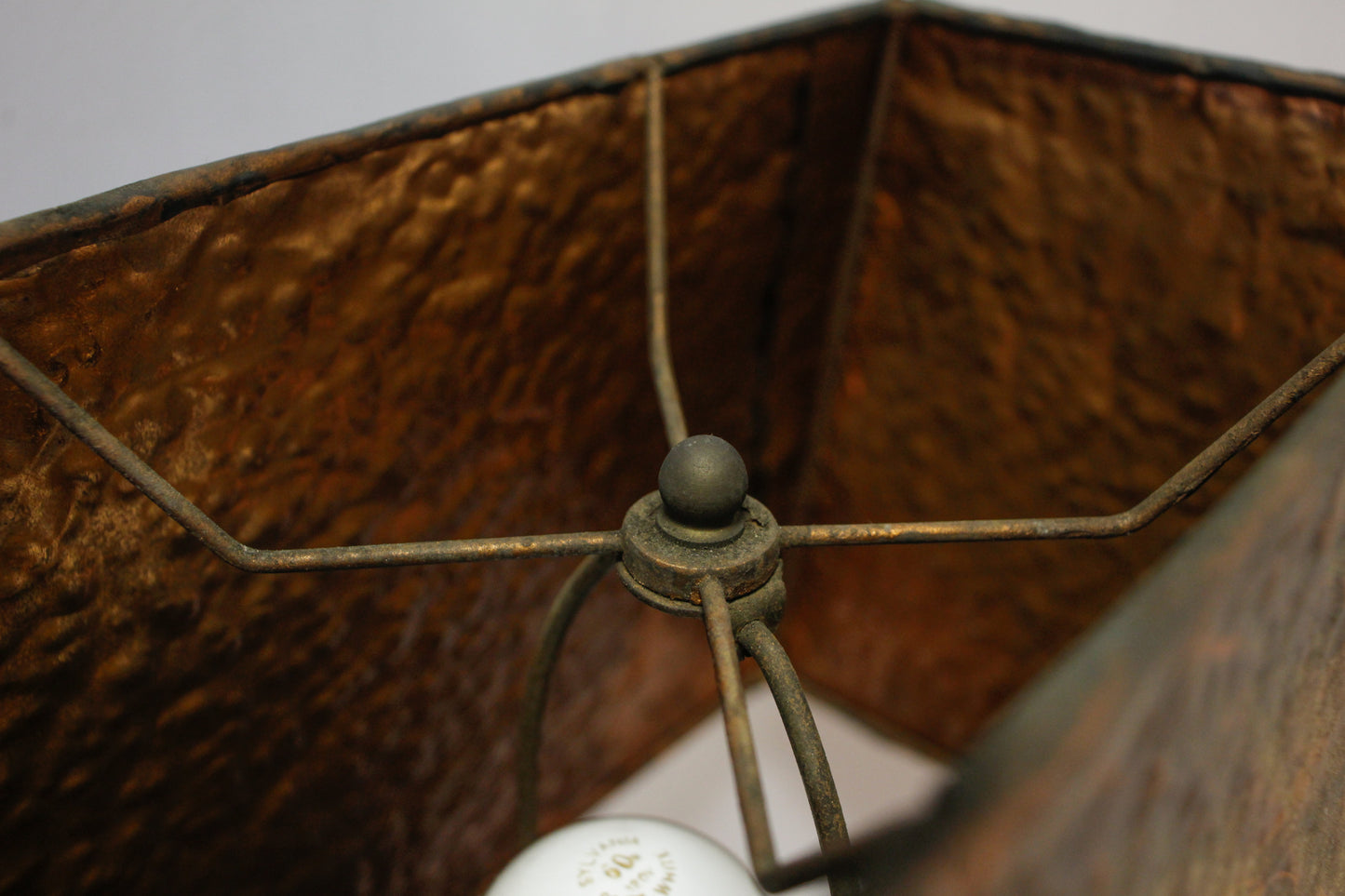 Brutalist Hammered Copper Table Lamp
