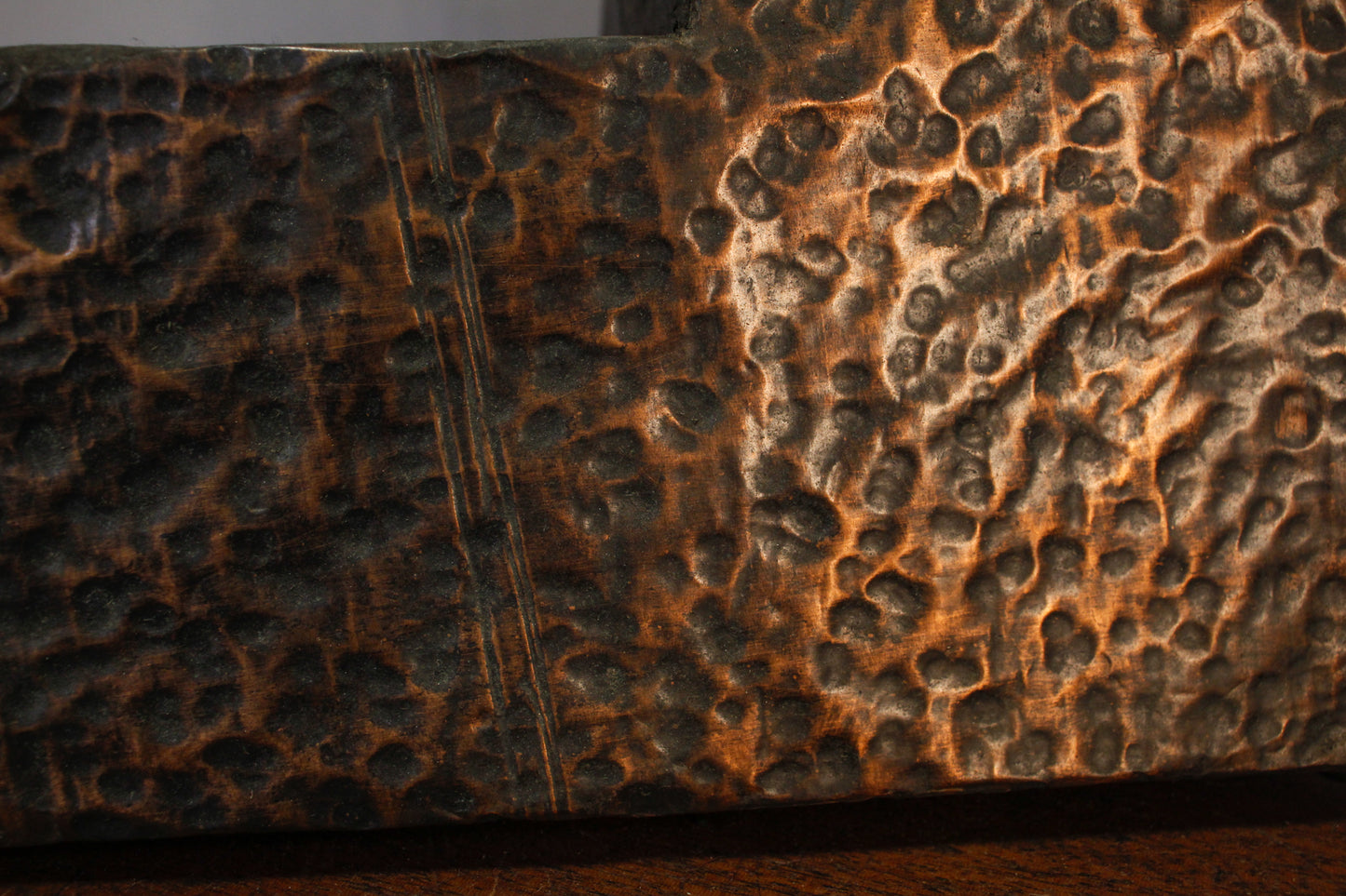 Brutalist Hammered Copper Table Lamp