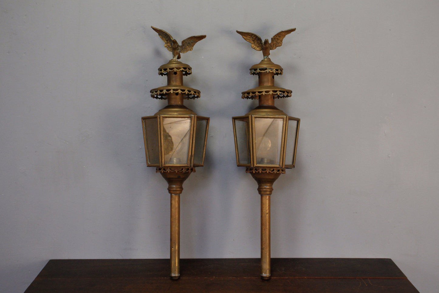 Pair of Brass Carriage Lanterns