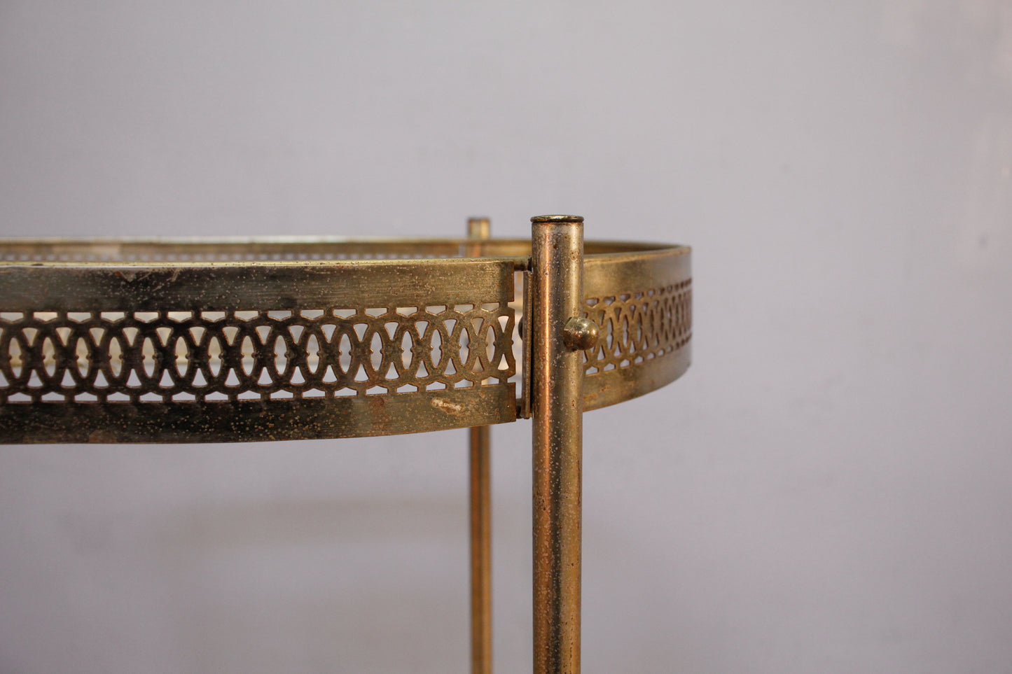 Sunburst Brass & Glass Bar Cart