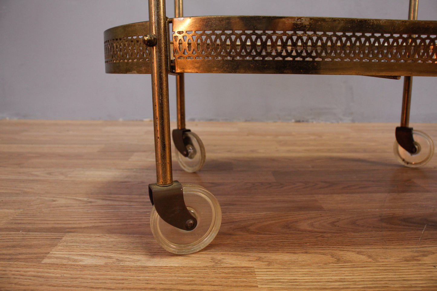 Sunburst Brass & Glass Bar Cart
