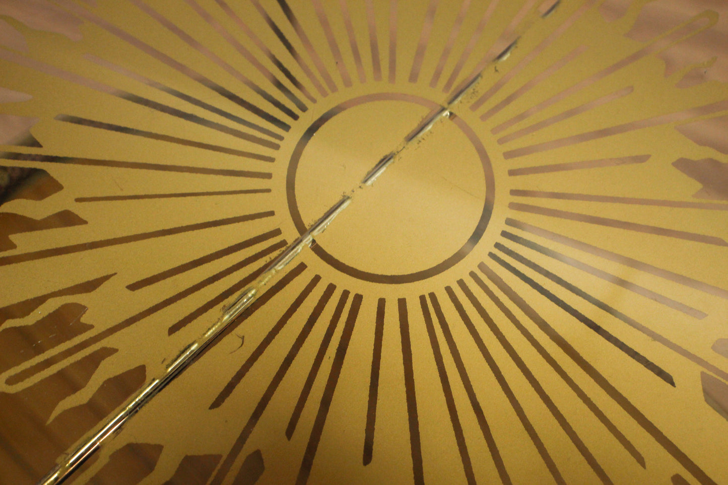 Sunburst Brass & Glass Bar Cart
