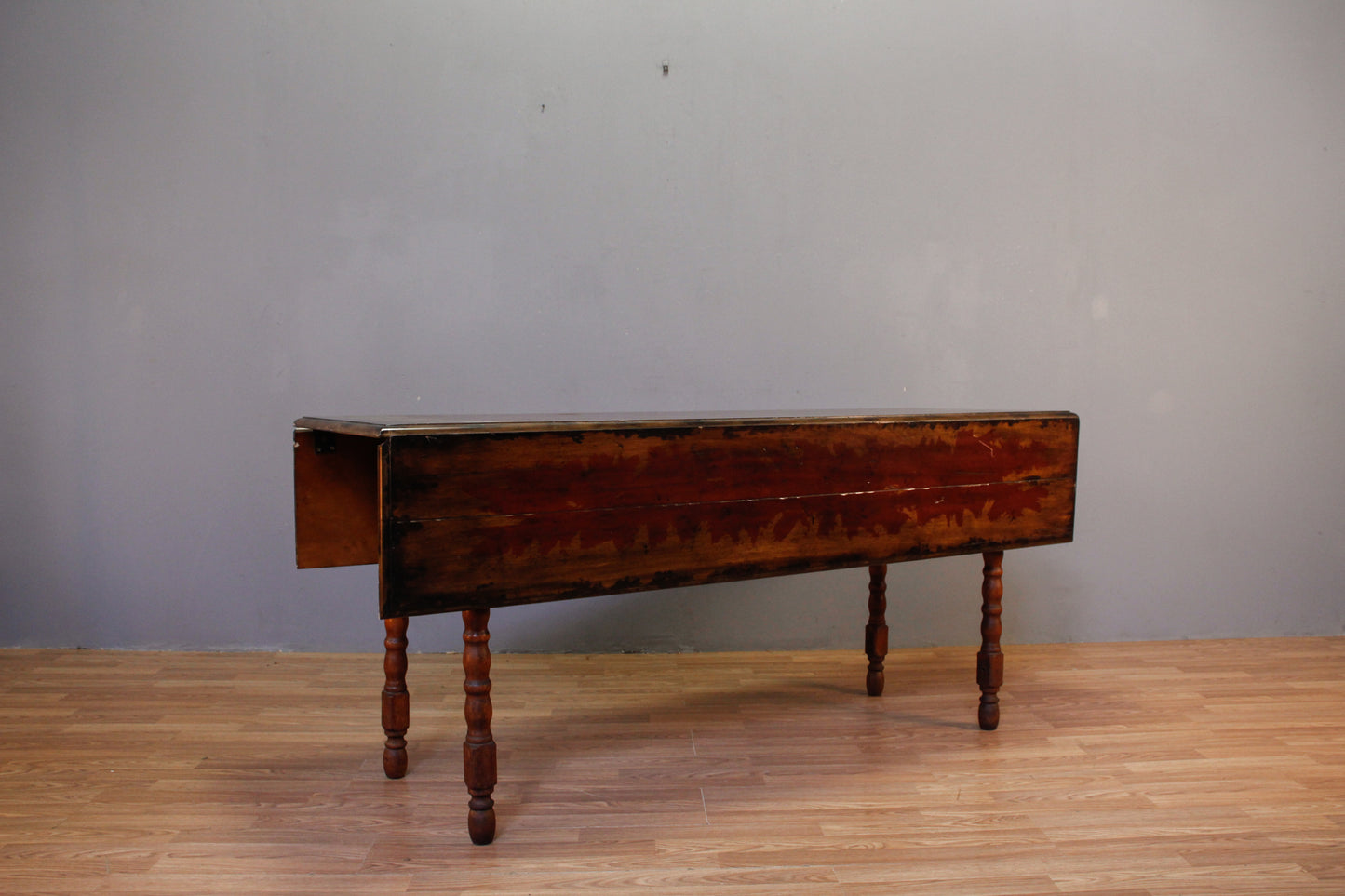 Rustic Crimson Drop-Leaf Dining Table - ONLINE ONLY