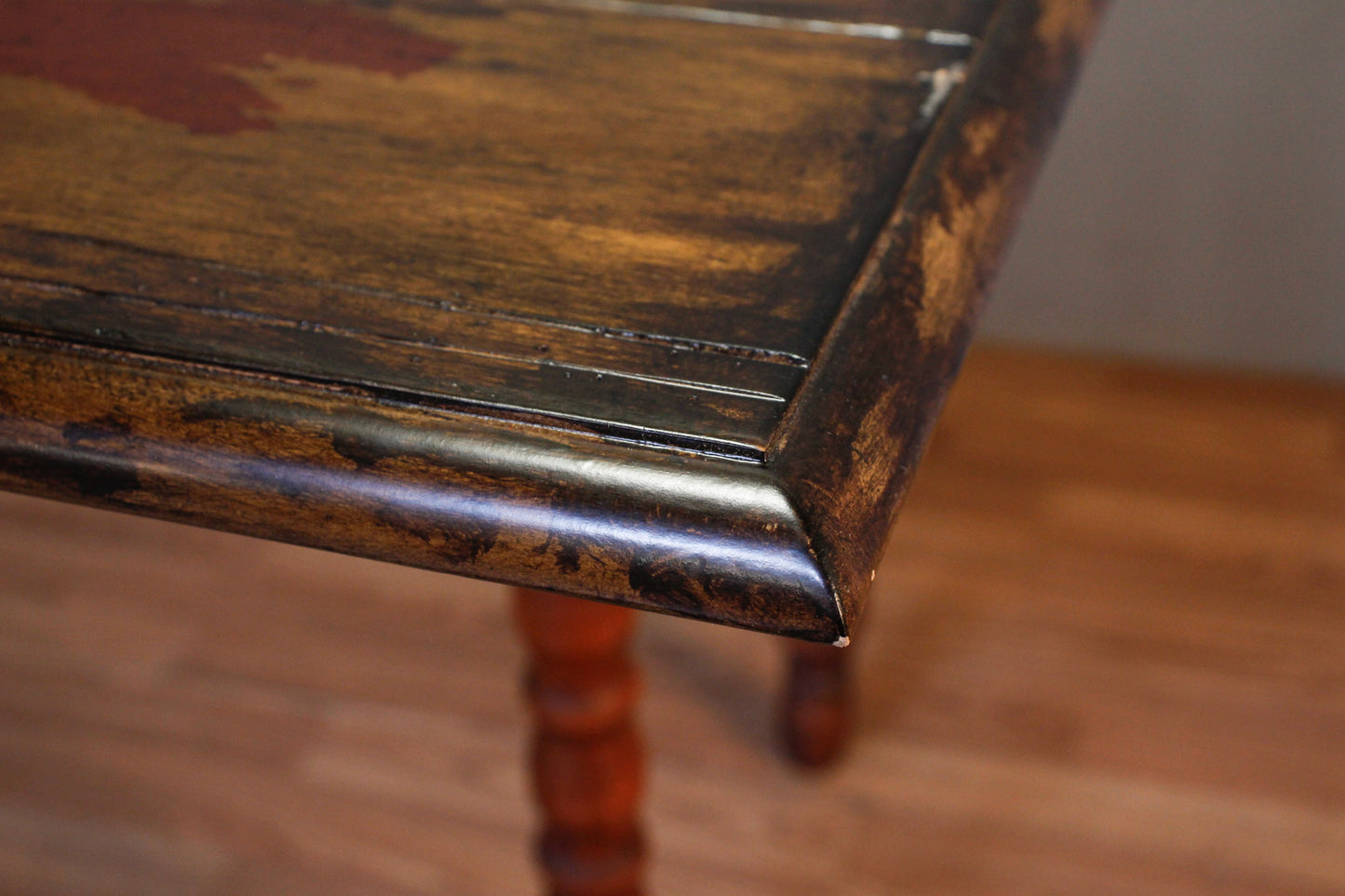 Rustic Crimson Drop-Leaf Dining Table - ONLINE ONLY