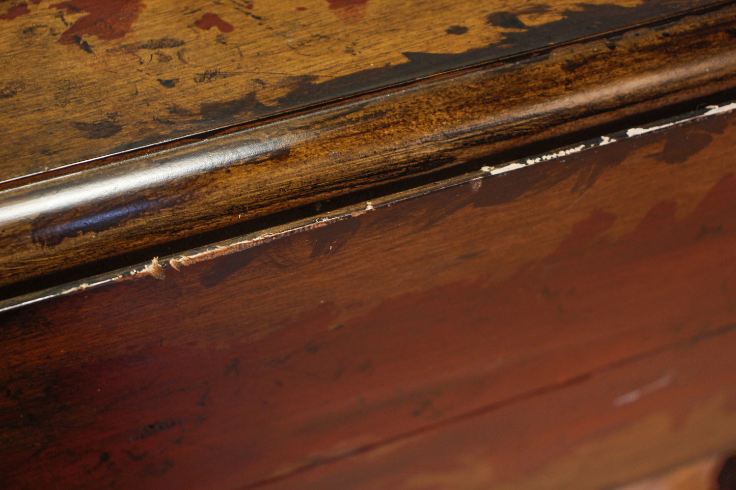 Rustic Crimson Drop-Leaf Dining Table - ONLINE ONLY