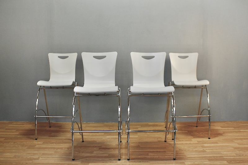 Modern Jewel White & Chrome Bar Stool
