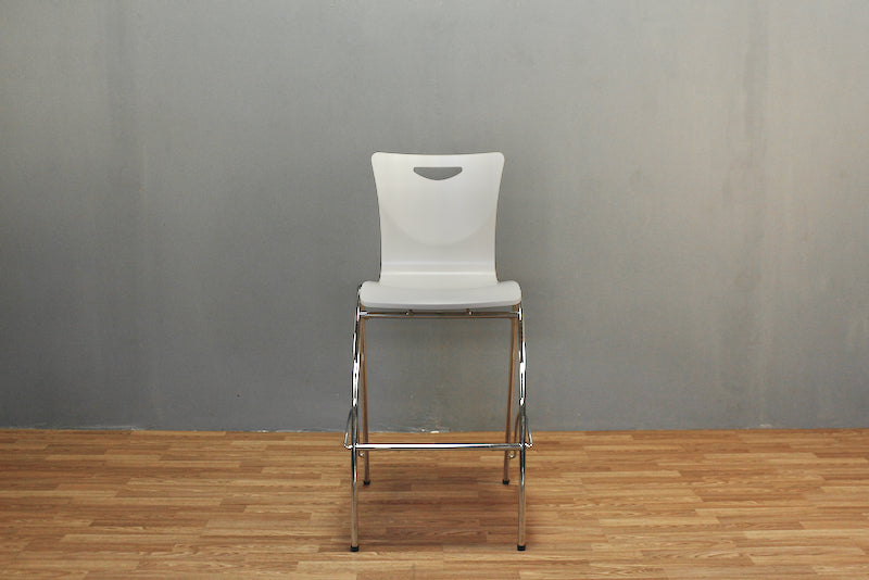 Modern Jewel White & Chrome Bar Stool