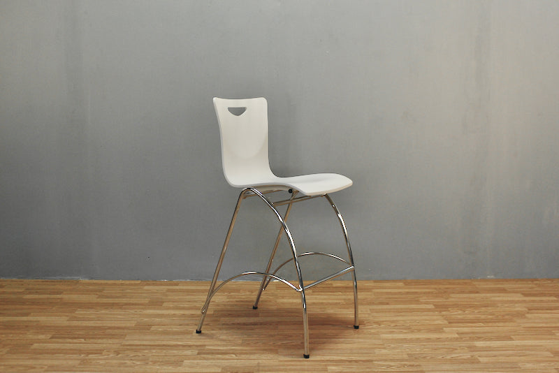 Modern Jewel White & Chrome Bar Stool