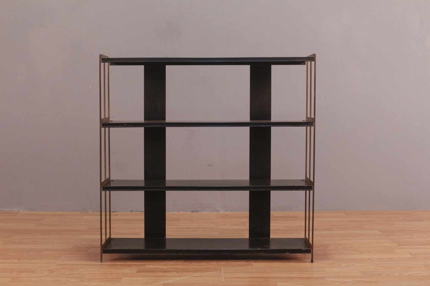 Slim Black & Gold 4-Tier Metal Shelf