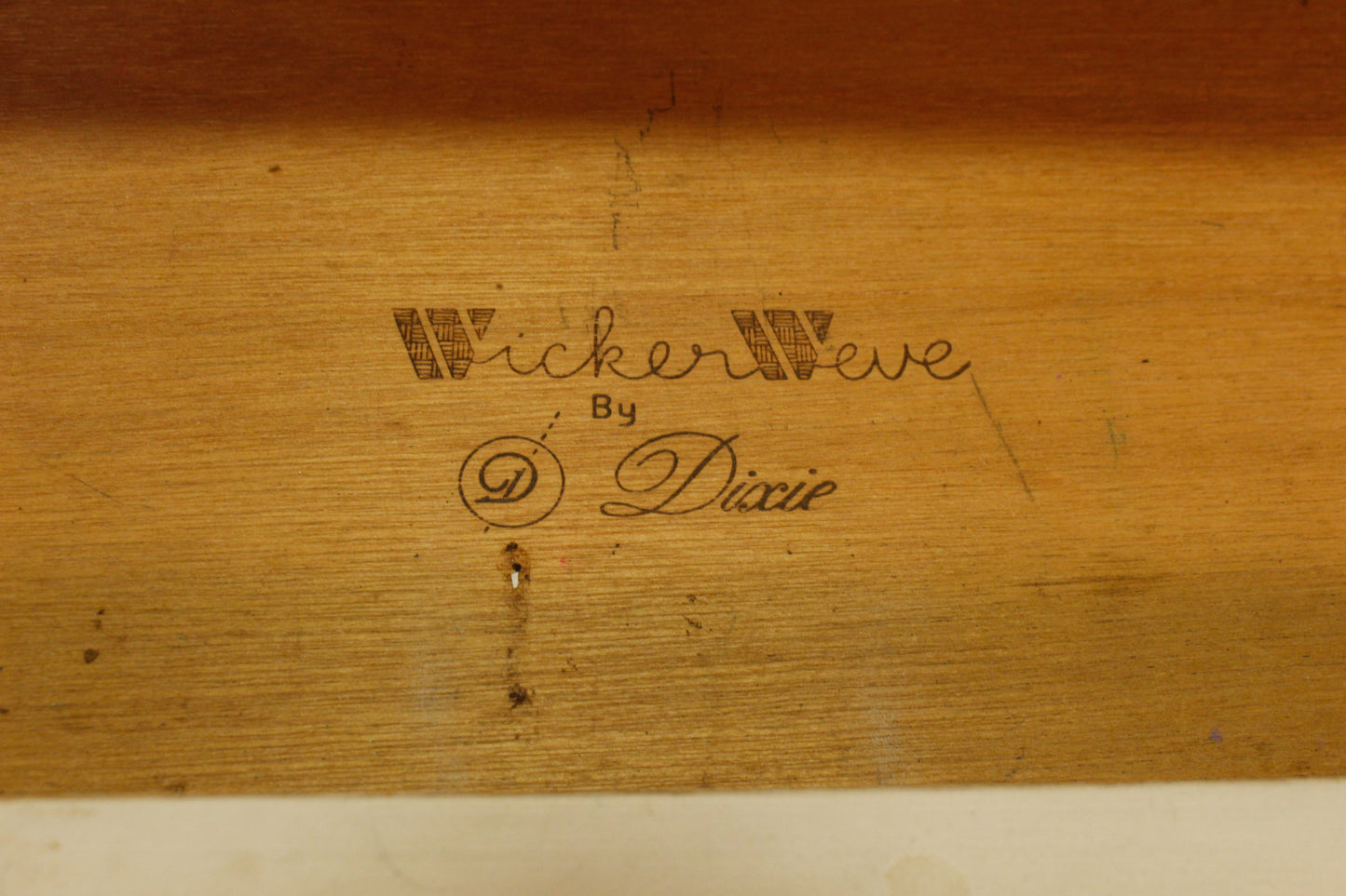 1970s "Wicker Weve" White 4-Drawer Desk