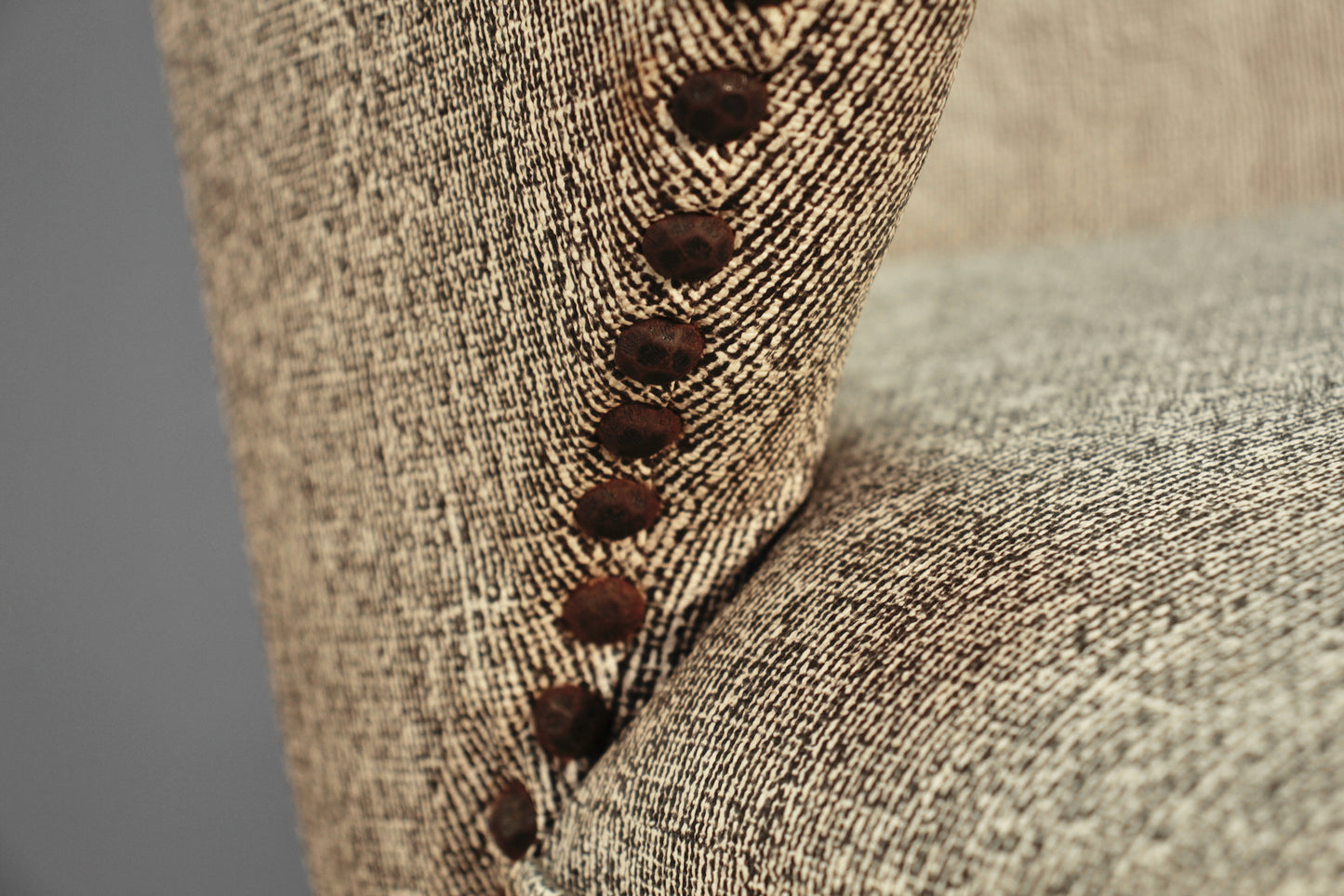 Gray Vinyl Nailhead Accent Chair