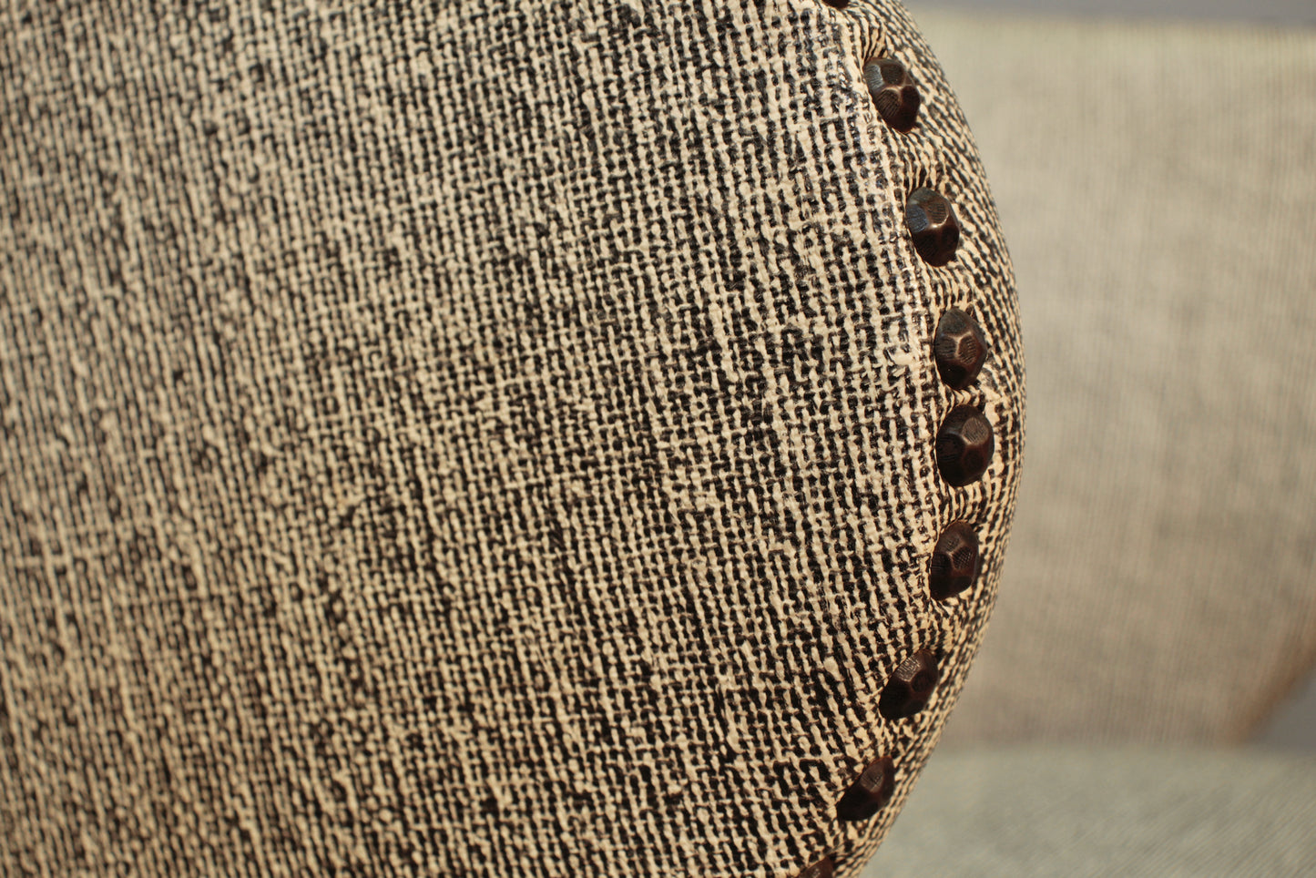 Gray Vinyl Nailhead Accent Chair