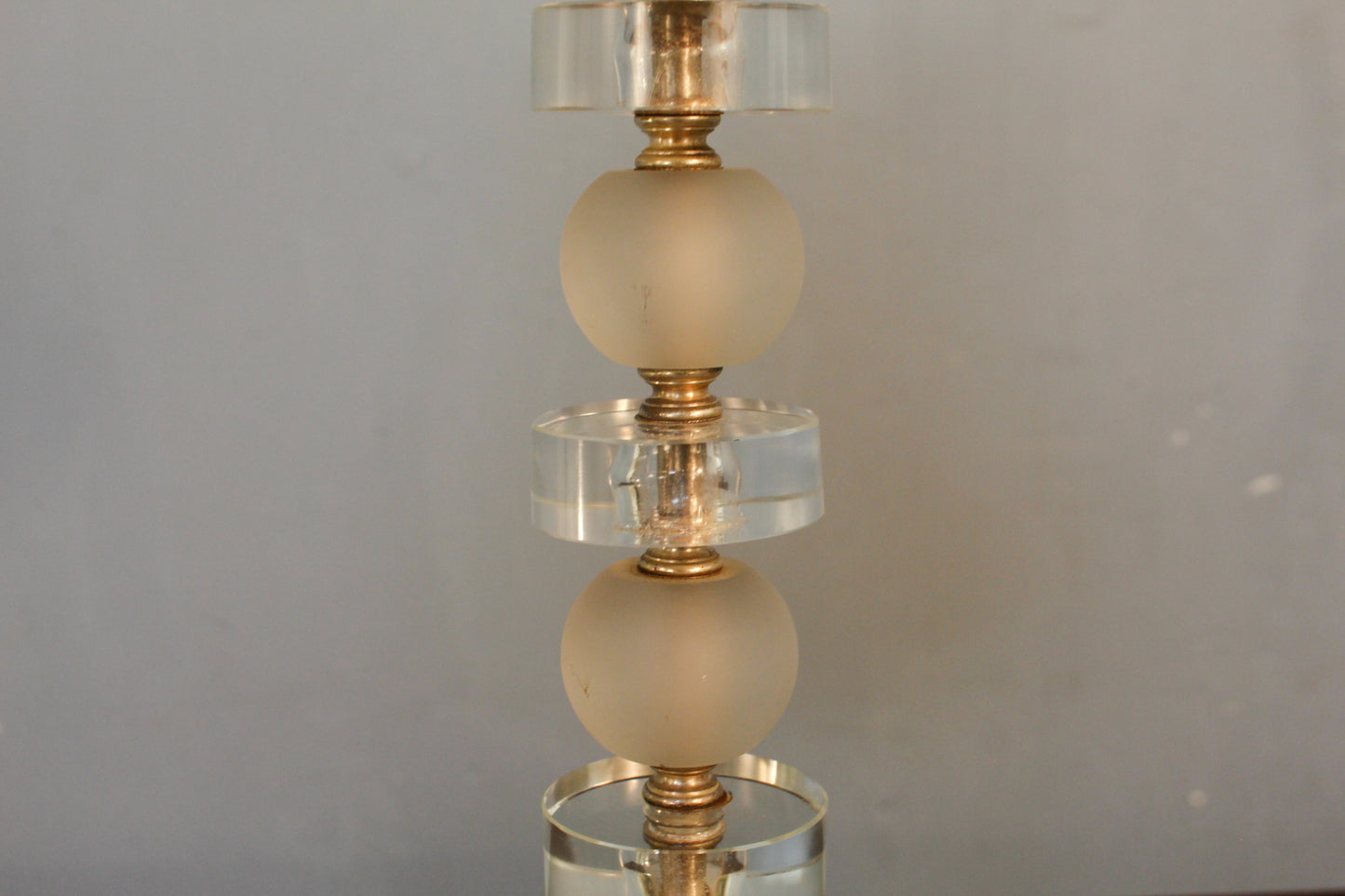 Frosted Stacked Lucite Table Lamp