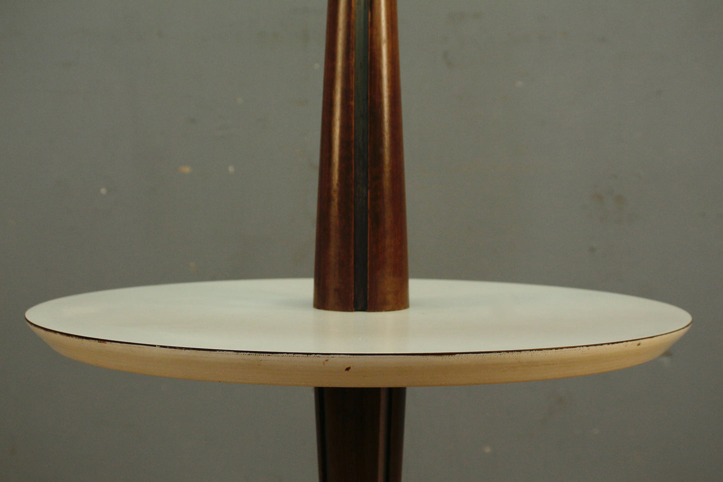 Walnut & White Laminate Side Table Floor Lamp