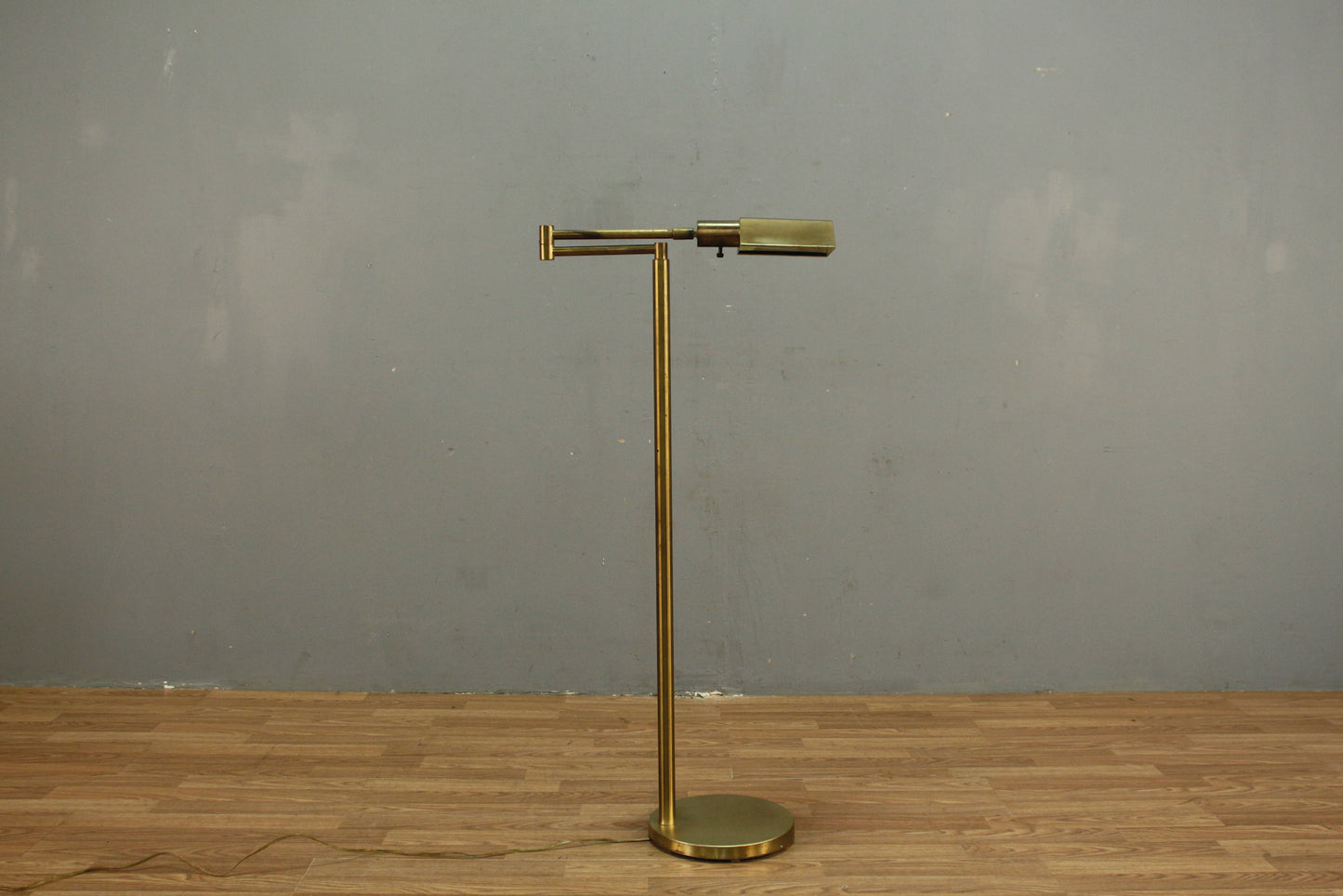 Brass Swing-Arm Reading Floor Lamp