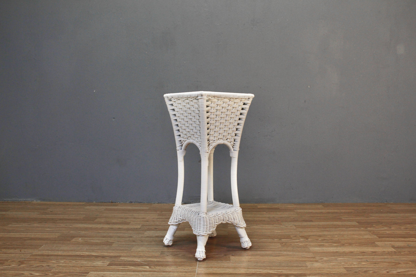 White Woven Rattan Planter