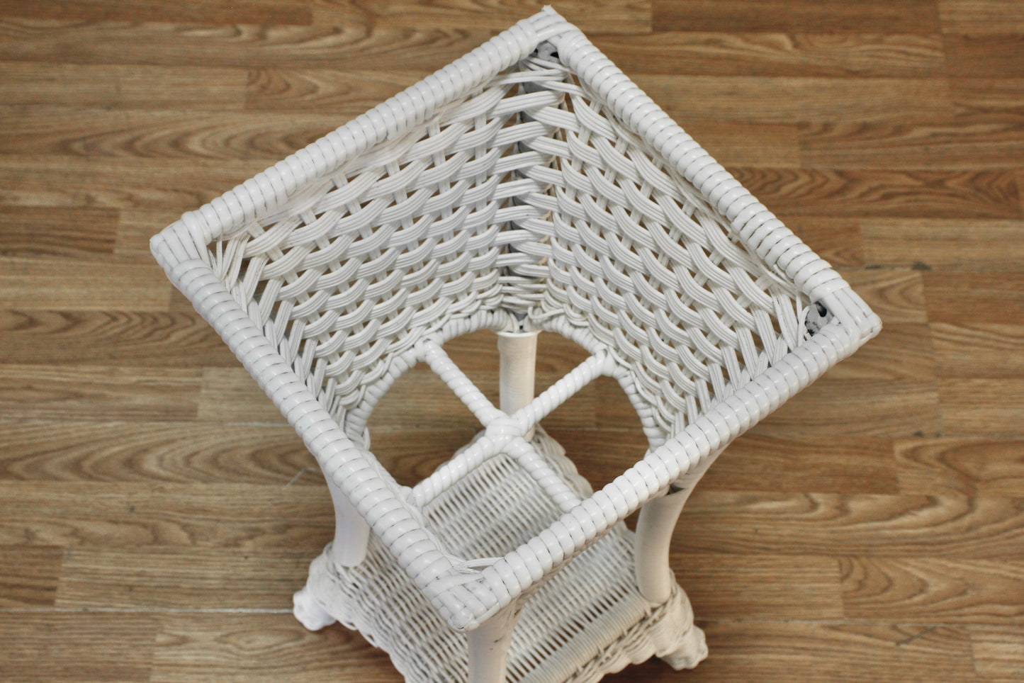 White Woven Rattan Planter