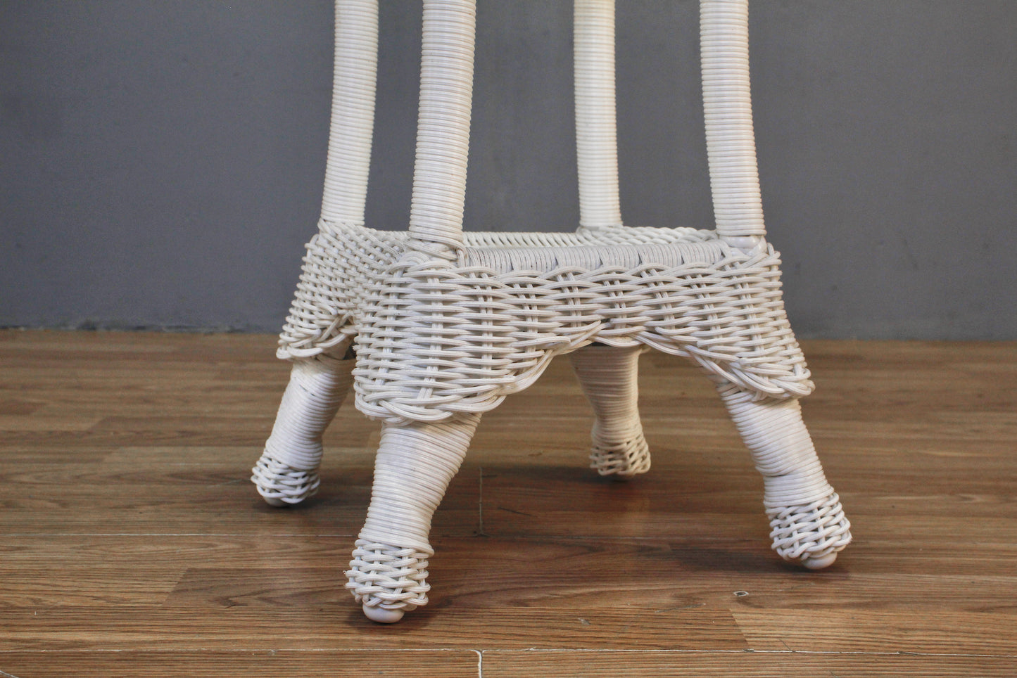 White Woven Rattan Planter