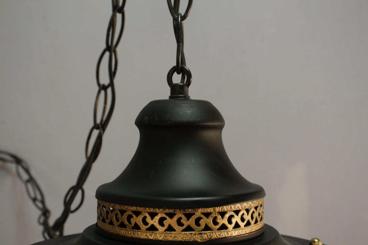Black & Woven Bamboo Swag Lamp