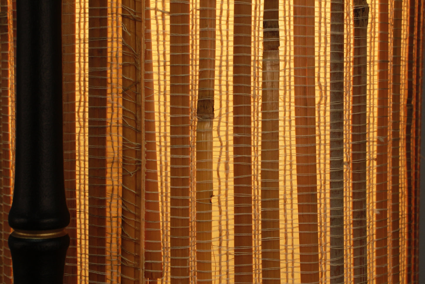Black & Woven Bamboo Swag Lamp
