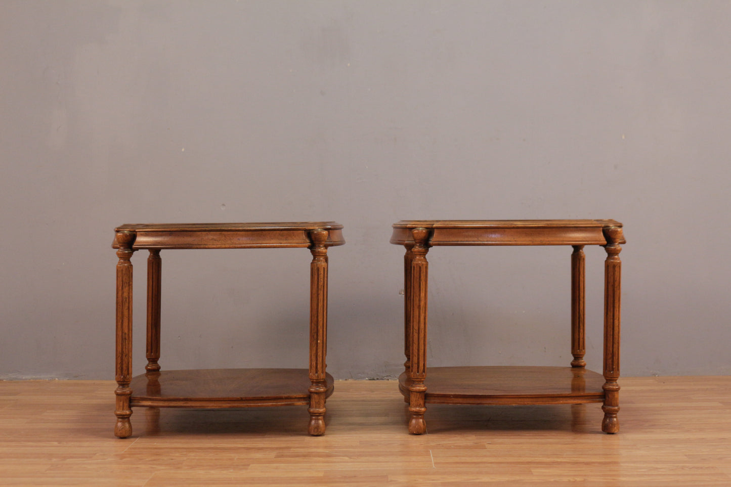 Provincial Burl & Smoked Glass End Table - ONLINE ONLY