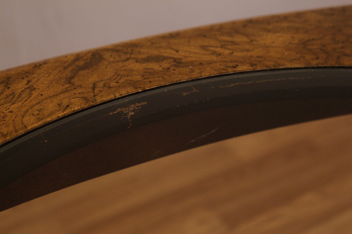 Provincial Burl & Smoked Glass End Table - ONLINE ONLY