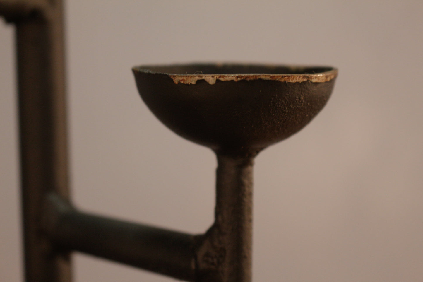 Tall Mid Century Brutalist Iron Candelabra