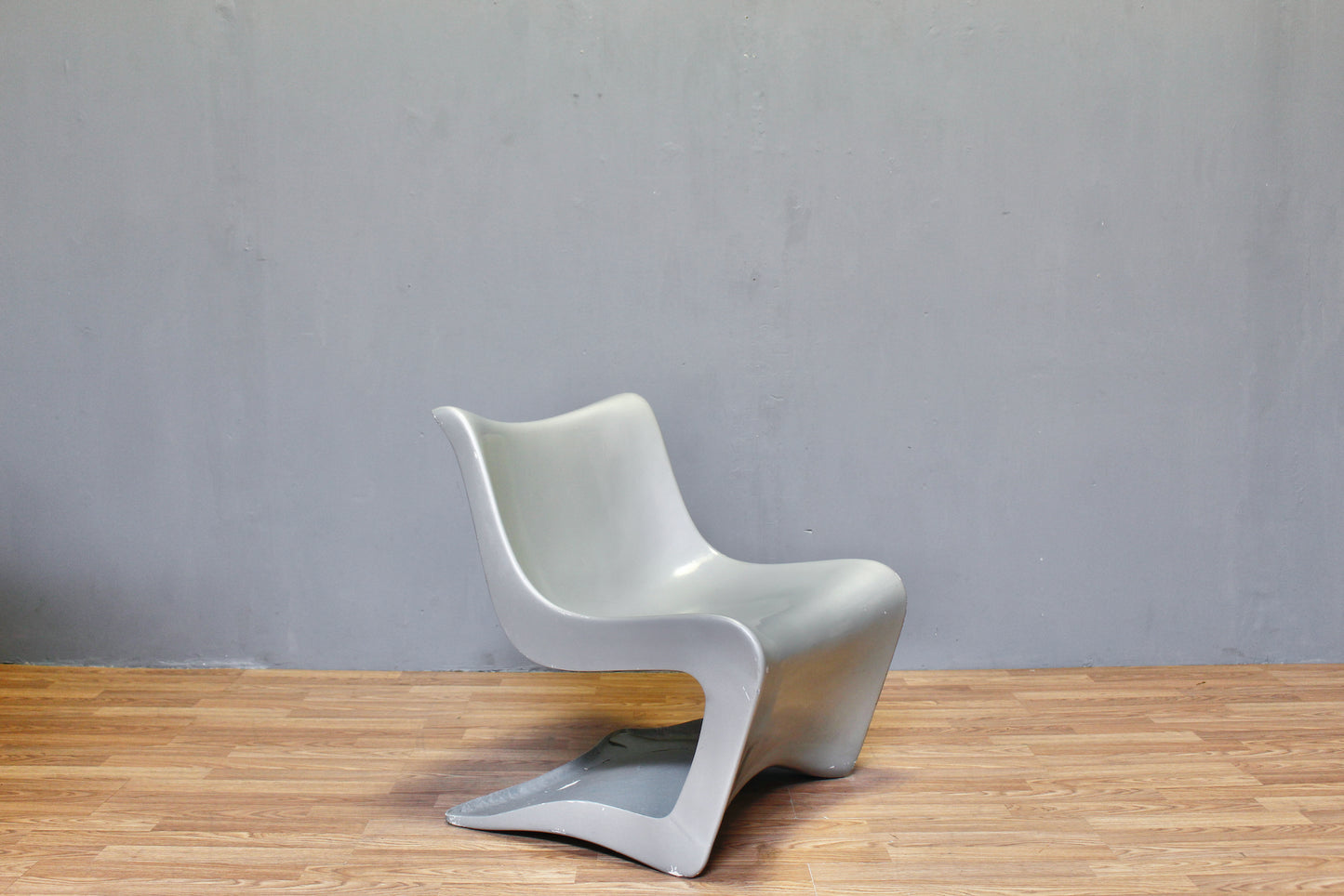 Charles Zublena Silver Fiberglass Lounge Chair