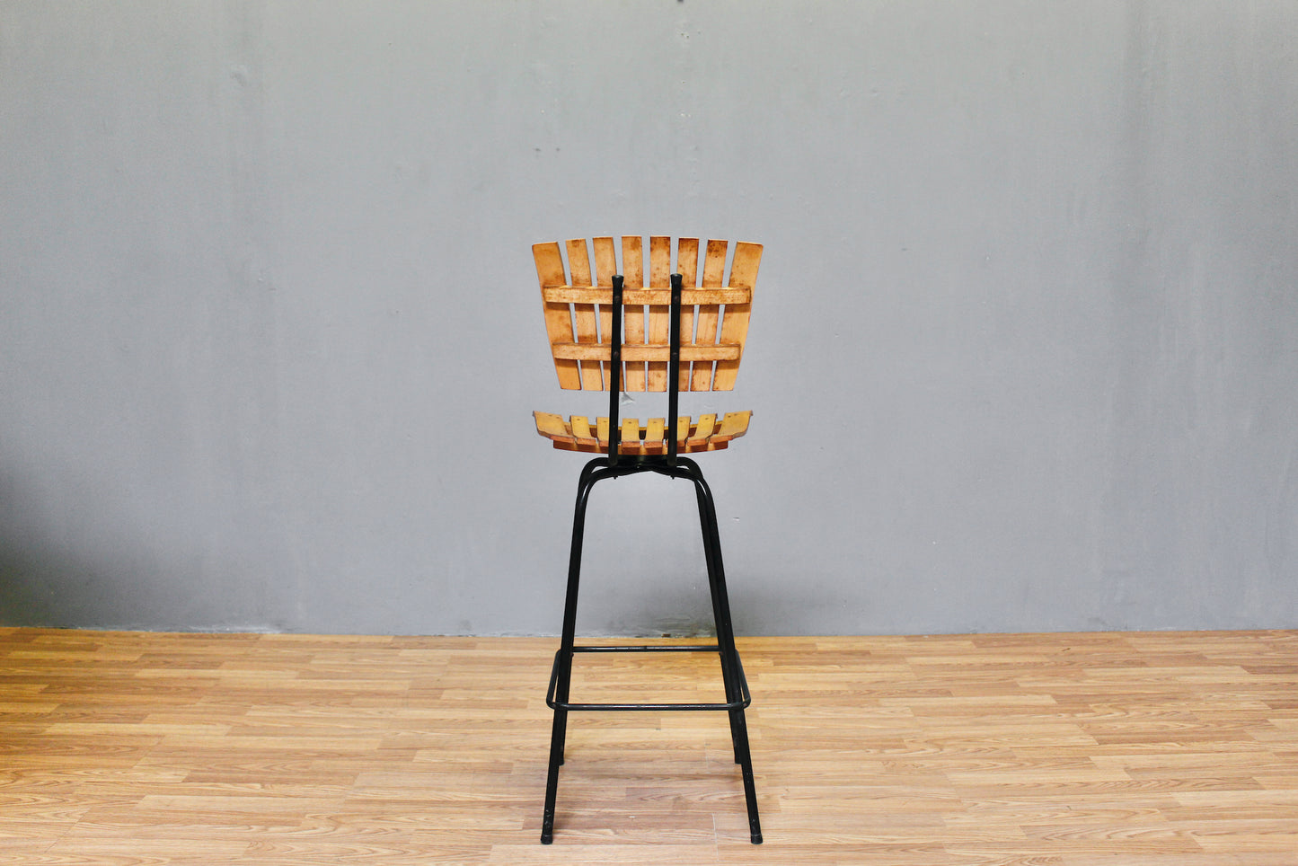 Mid Century Umanoff-Style Slatted Bar Stool