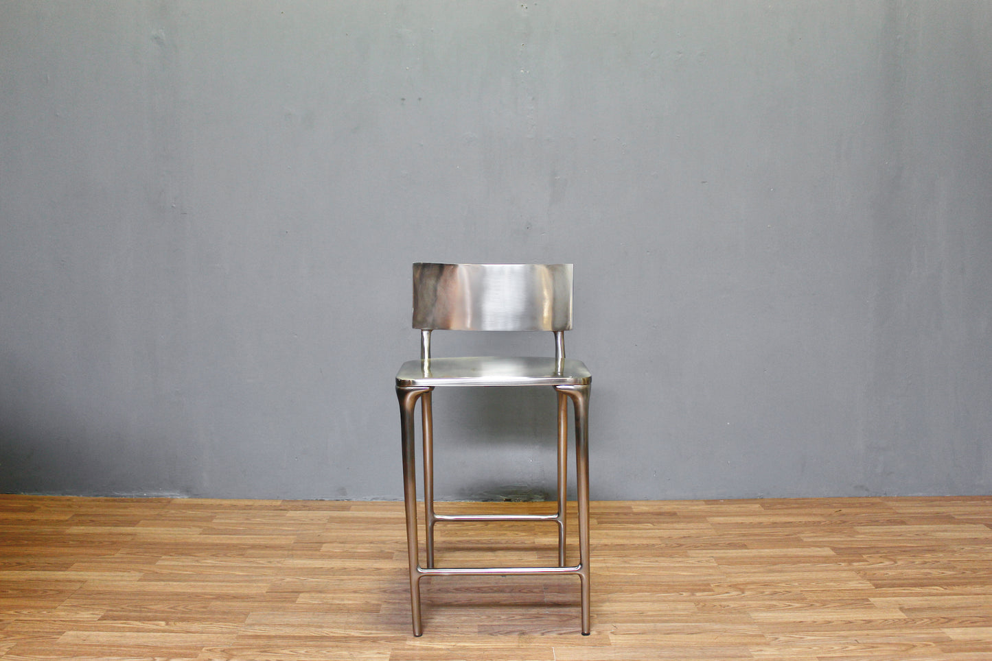 CB2 Oro Polished Silver Counter Stool