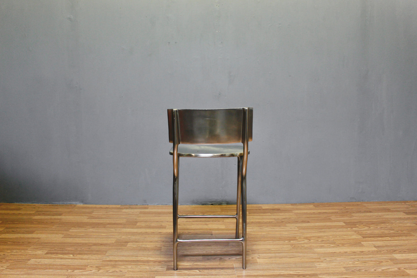 CB2 Oro Polished Silver Counter Stool