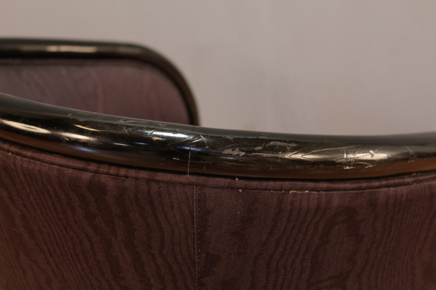 Hollywood Regency Black & Aubergine Club Chair - ONLINE ONLY
